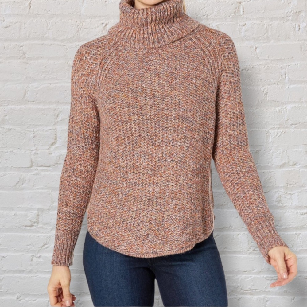 Prana Multicolor Marled Cowl Turtleneck Sweater